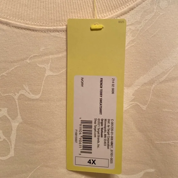 All in Motion Ivory French Terry Sweatshirt…size 4X - Picture 6 of 6